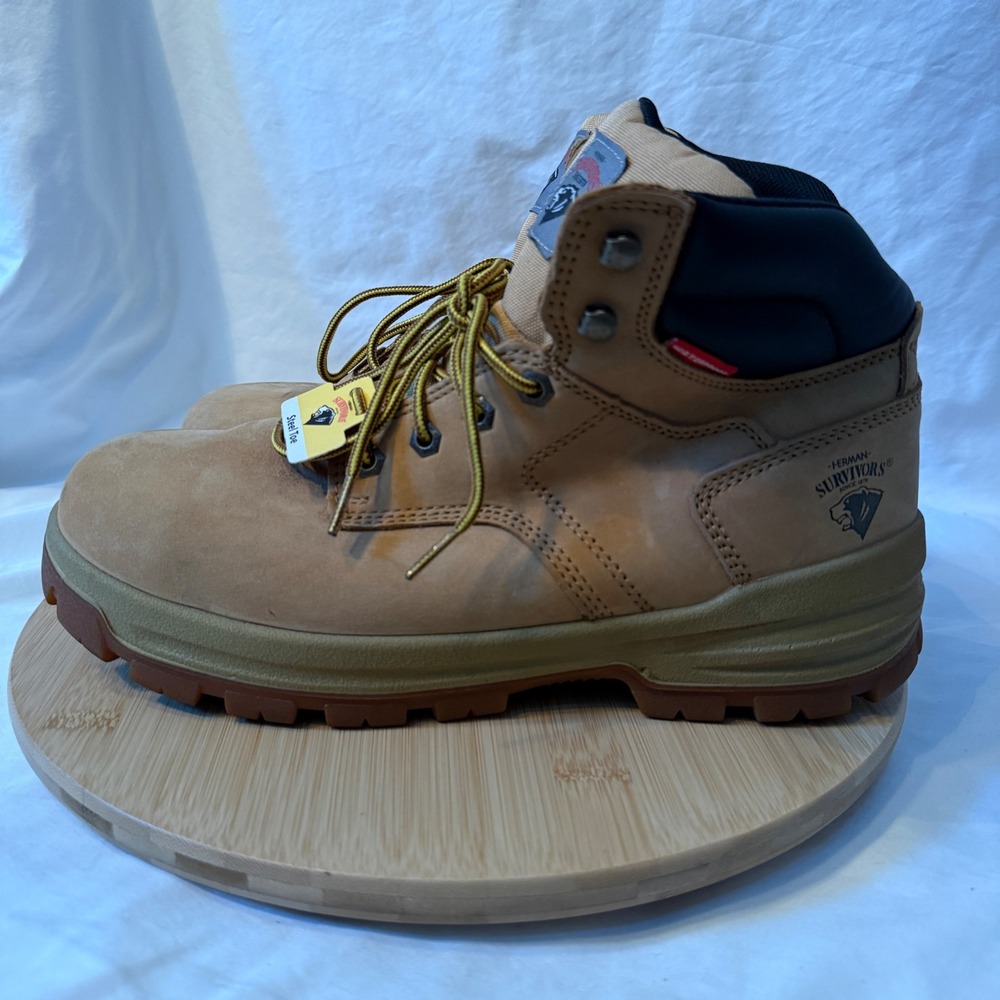 Herman Survivors Steel Toe Waterproof Wk Boots Tan Wheat MNHS49DP002 Mens 10.5 W